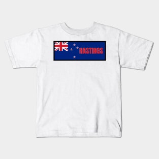 Hastings City in New Zealand Flag Kids T-Shirt